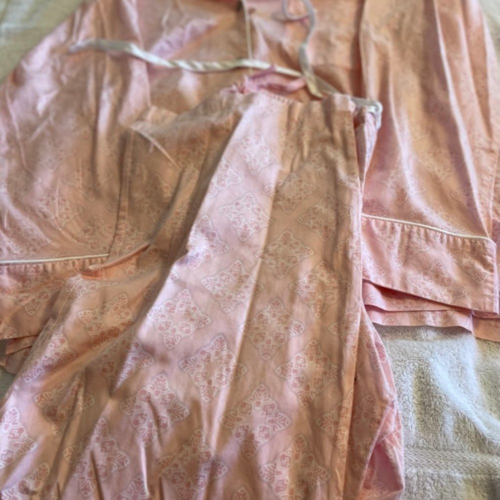 Natori Pink Printed cotton sateen Pajama Set size XL - Picture 5 of 7